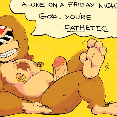 funky kong (alone on a friday night (meme), donkey kong (series)) created by stinkdierr