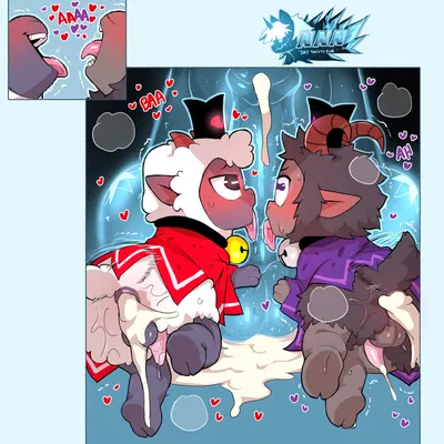 goat (cult of the lamb), lamb (cult of the lamb), purple crown (cult of the lamb) (cult of the lamb, friendship is magic) created by cold-blooded-twilight