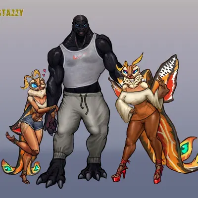 godzilla, mothra (godzilla (series), mothra (series)) created by eggstazzy