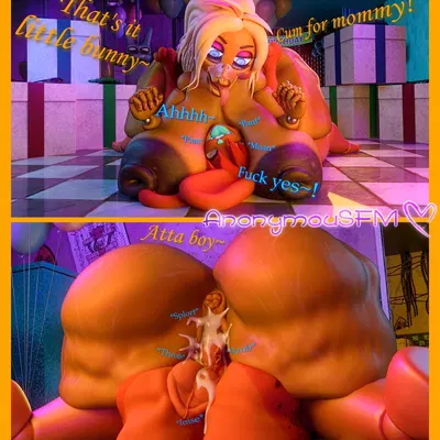 granny toy chica, korey (koreyvee), toy chica (fnaf) (five nights at freddy's, five nights at freddy's 2) created by anonymousfm