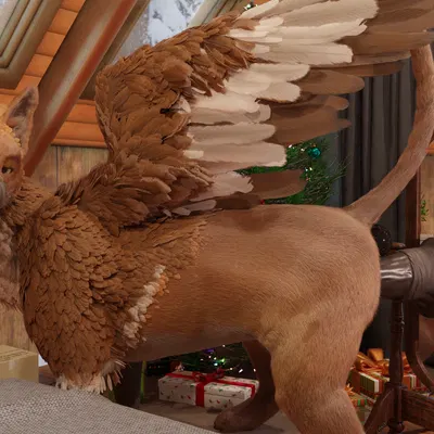 gryphon (untied verbeger) (christmas, mythology) created by bluedragon55