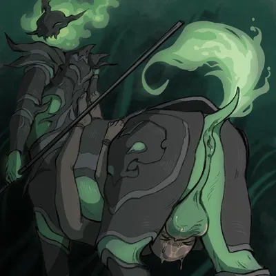 hecarim (lol), ych (character) (league of legends, riot games) created by rutinarutina