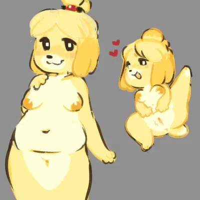 isabelle (animal crossing) (animal crossing, nintendo) created by cornymember