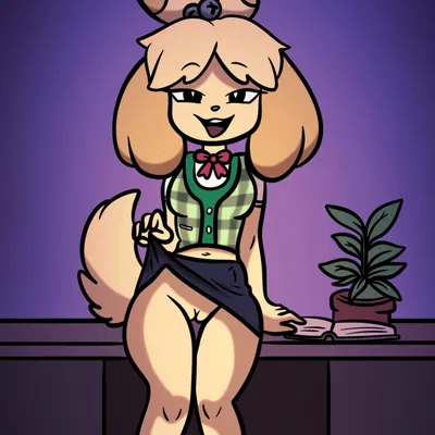 isabelle (animal crossing) (animal crossing, nintendo) created by shen hokori