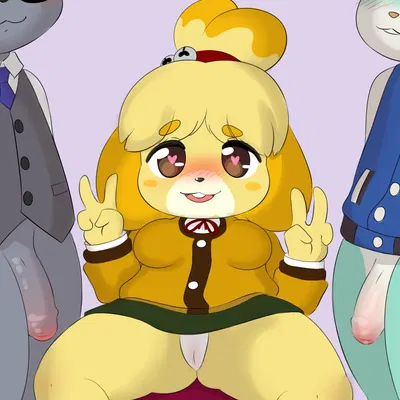 isabelle (animal crossing), raymond (animal crossing), sasha (animal crossing) (animal crossing, nintendo) created by mr-shin