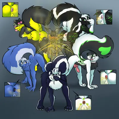 joe (keithzack), nox (nicky noxious), ravick the skunk (mythology) created by skunkbutts