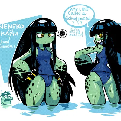 kawakichi (rariatoo), neneko (rariatoo), sawataro (rariatoo) (asian mythology, east asian mythology) created by rariatoo