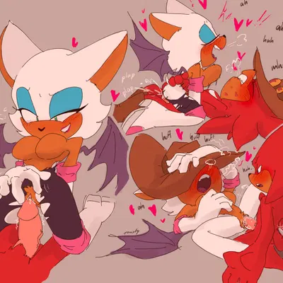 knuckles the echidna, rouge the bat (sega, sonic the hedgehog (series)) created by 2toastyyy