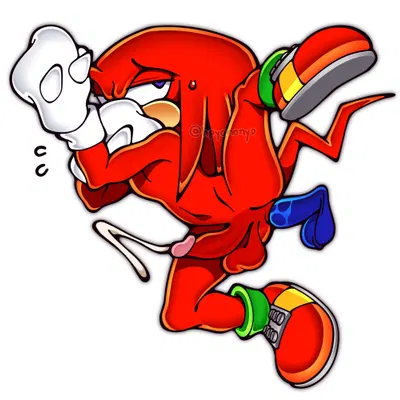 knuckles the echidna (sega, sonic the hedgehog (series)) created by hpyononyo