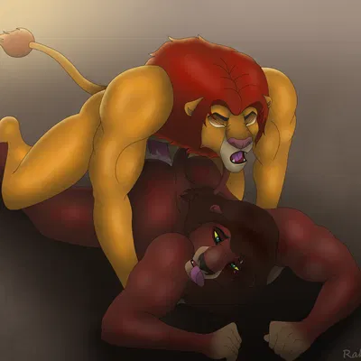 kovu (the lion king), simba (the lion king) (disney, the lion king) created by rahir