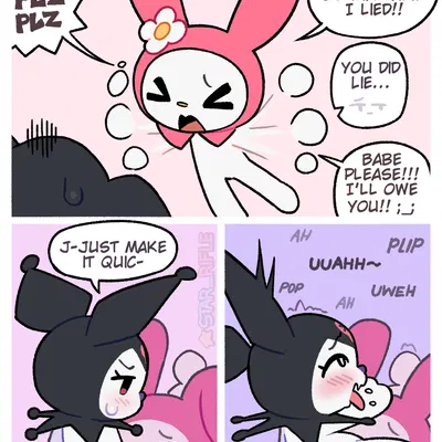 kuromi, my melody (onegai my melody, sanrio) created by star rifle