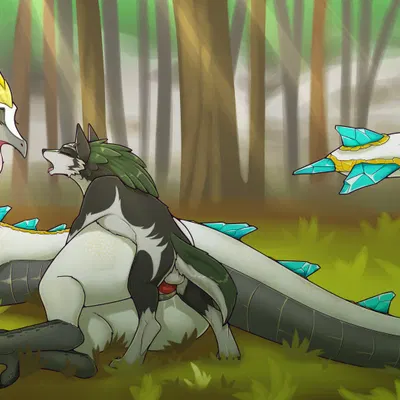 light dragon (totk), link (wolf form) (mythology, nintendo) created by dreyk-daro