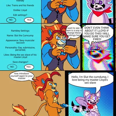 lloydford l. lion, rambley raccoon (hypnovember, hypnovember2024) created by lenderednel