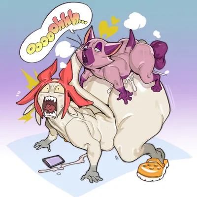 lori (lori after dark), meow (space dandy) (capcom, monster hunter) created by submarine screw