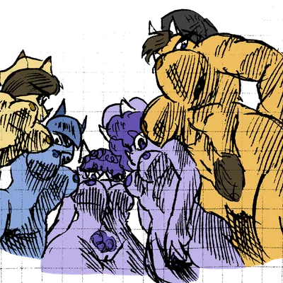 mimi (hold onto mi), sera (snoot game), stephanie (snoot game) (cavemanon studios, goodbye volcano high) created by banco