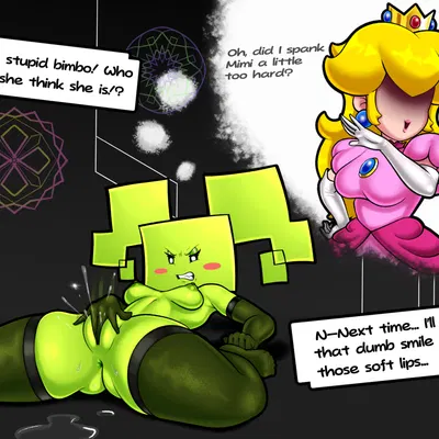 mimi (paper mario), princess peach (mario bros, nintendo) created by sleepiitreat