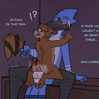 mordecai (regular show), rigby (regular show) (cartoon network, regular show) created by rotten robbie