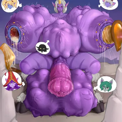 poppy (lol), soraka, tristana (lol) (league of legends, riot games) created by binibon123