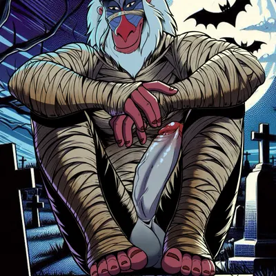 rafiki (disney, halloween) created by ai assisted, ai generated background