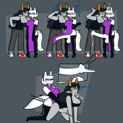 rose lalonde, vriska serket (homestuck, ms paint adventures) created by xenopavilia