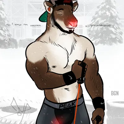 rudolph the red-nosed reindeer (christmas, nike) created by bgn