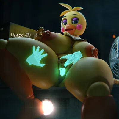 runaboo chica, toy chica (fnaf) (five nights at freddy's, five nights at freddy's 2) created by vincead