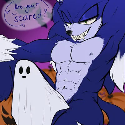 sonic the hedgehog, sonic the werehog (halloween, sega) created by aoibeast