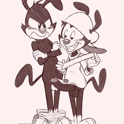 wakko warner, yakko warner (animaniacs, warner brothers) created by kcnite