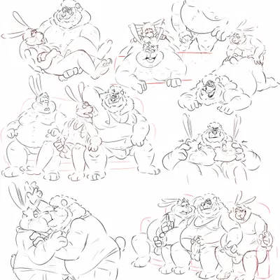 ace cottontail, earl cottontail, steve jovonovich (the human heart (game)) created by leothelionel