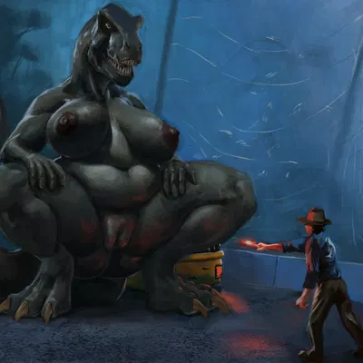 alan grant, rexy (jurassic park) (flare scene (meme), jurassic park) created by upai