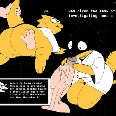 alphys (undertale, undertale (series)) created by goz-o, third-party edit
