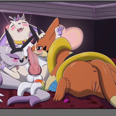 alva (rkitsune), aqua (nongenerous), violet (nongenerous) (nintendo, playboy) created by nongen