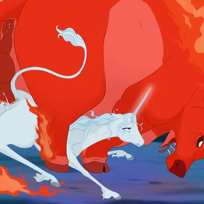 amalthea (tlu), red bull (tlu) (mythology, rankin/bass) created by blurrypanda