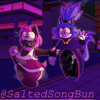 amy rose, blaze the cat (sega, sonic the hedgehog (series)) created by caramelody