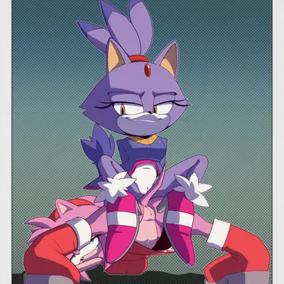 amy rose, blaze the cat (sega, sonic the hedgehog (series)) created by koturitsu