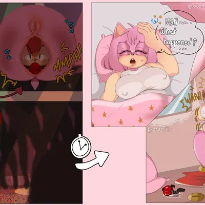 amy rose, sally acorn (archie comics, sega) created by ozeniix