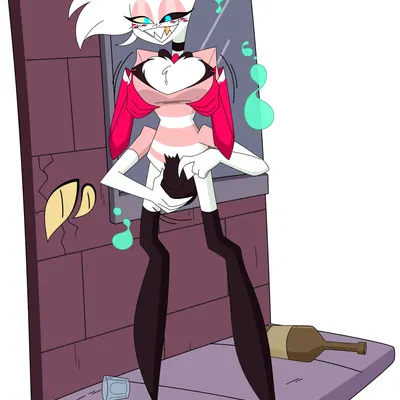 angel dust, fan character (hazbin hotel, hellaverse) created by dezzy draws