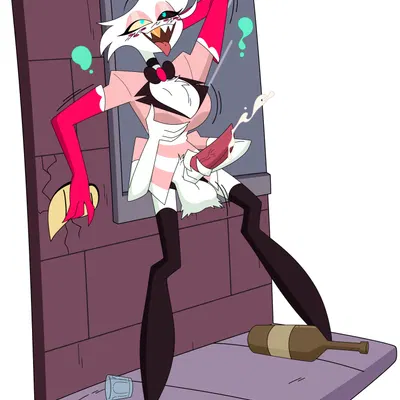 angel dust, fan character (hazbin hotel, hellaverse) created by dezzy draws
