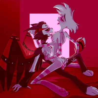 angel dust, husk (hazbin hotel) (hazbin hotel, hellaverse) created by lunaticaauri