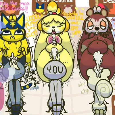 ankha (animal crossing), anon, franklin (animal crossing) (animal crossing, nintendo) created by klutzatdusk