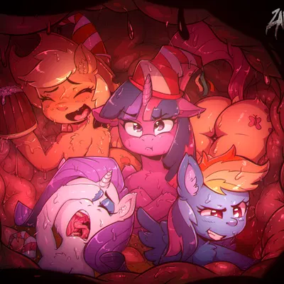 applejack (mlp), fluttershy (mlp), rainbow dash (mlp) (friendship is magic, hasbro) created by zapor666