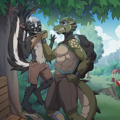 ariana 'ari' (darkflamewolf), steven stinkman (legend of ahya) created by xnirox