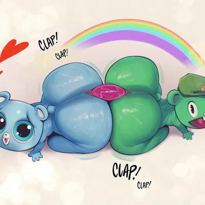 azulin (unicorn wars), flippy (htf) (happy tree friends, unicorn wars) created by sqoon