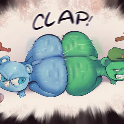 azulin (unicorn wars), fliqpy (htf) (happy tree friends, unicorn wars) created by sqoon