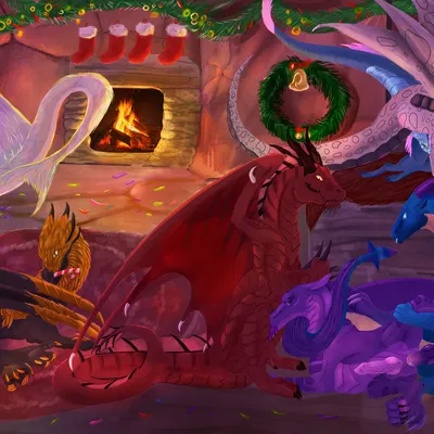 azuri, icedragon, sarnia (combat guardian) (capcom, christmas) created by black nightcrawler