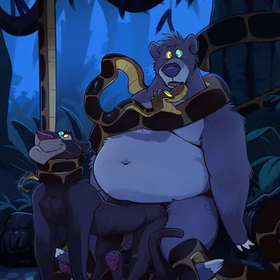 bagheera (jungle book), baloo, kaa (jungle book) (the jungle book) created by haps