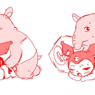 baku (sanrio), kuromi (onegai my melody, sanrio) created by heiyuu