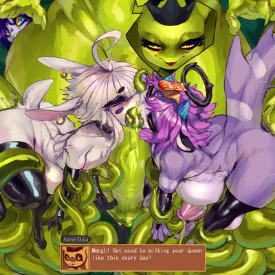 baobao (kittbetelgeuse), slime diva, zeke (zerolativity) (atlyss) created by zerolativity