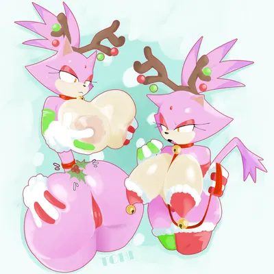 blaze the cat (christmas, sega) created by theonehornedimp