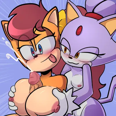 blaze the cat, sonic the hedgehog, tiara boobowski (sega, sonic the hedgehog (series)) created by xao art